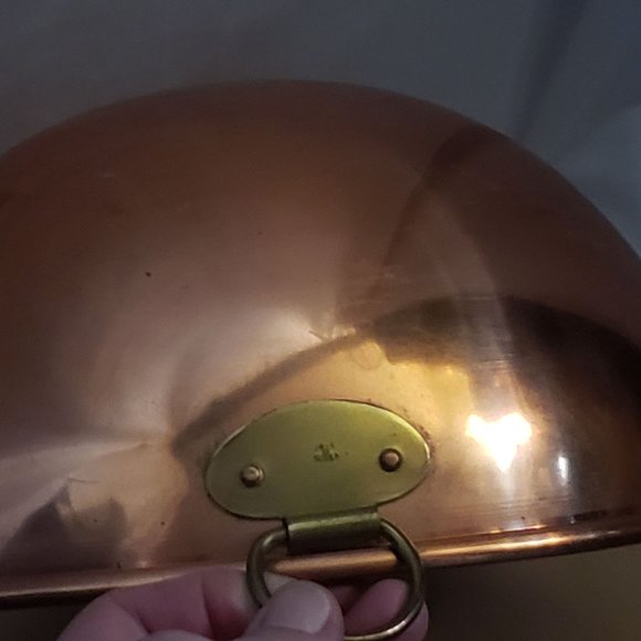 Vintage Copper Mixing Bowl Round Bottom 10 Inches Made In Korea Rolled Edge - Picture 4 of 11